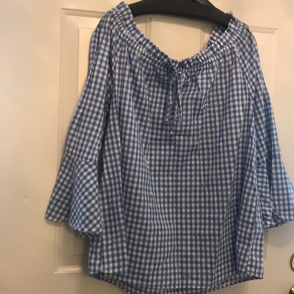 Gingham Bardot top